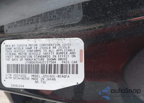 2002 Lexus Gs 300 z USA, uszkodzony, nr VIN JT8BD69S420157584